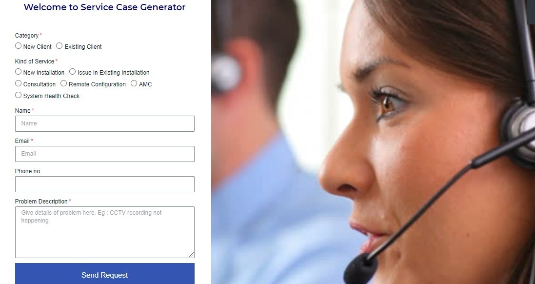 Generate a service ticket for electronic surveillance security systems